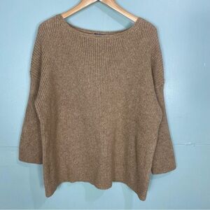 Polo Ralph Lauren Knit Chunky Tan Camel Sweater Pullover Sz M Alpaca Blend